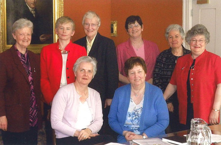 Archives Committee 2009. Back row: Ethel Bignell rsm, Marianne Cosgrave, Marian McCarthy rsm, Caitlin Connelly rsm, Lee Guirreri rsm, Patricia Bell rsm <br> Front row: Cait O'Dwyer rsm, Mary Reynolds rsm